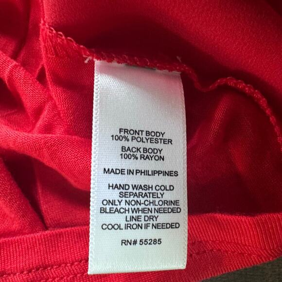 EXPRESS  Red Chiffon Lightweight Sleeveless Zipper Detail Top Blouse Sz XS - Picture 9 of 9